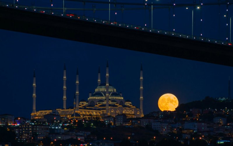 Босфор ночью Стамбул ночью