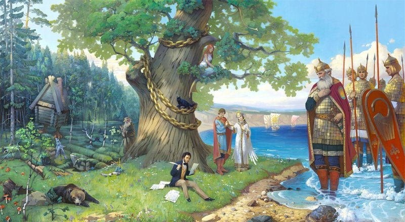 Герои сказок Пушкина Лукоморье