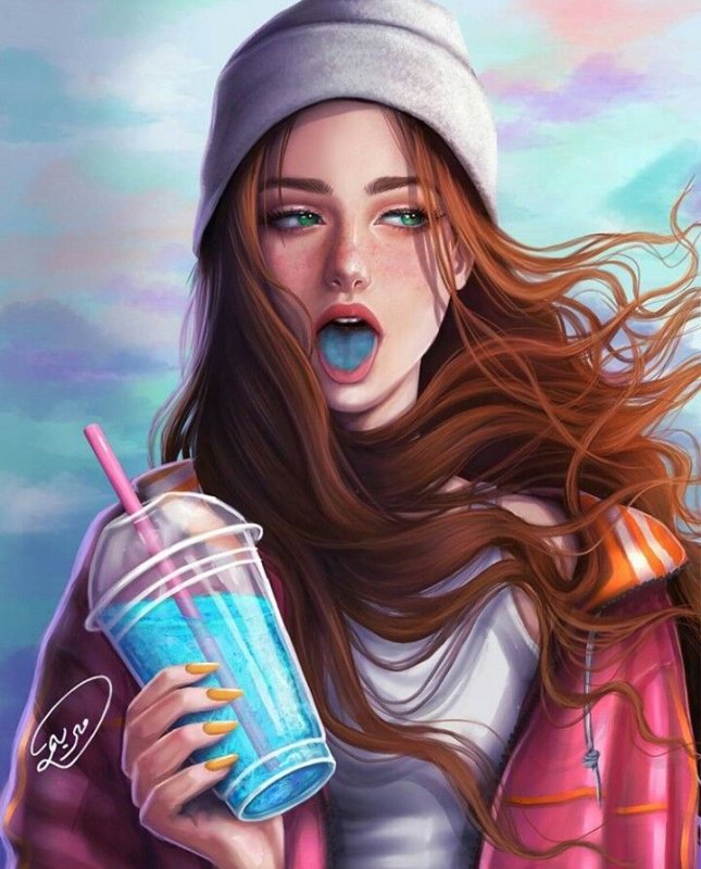 Очень красивая девушка рисунок