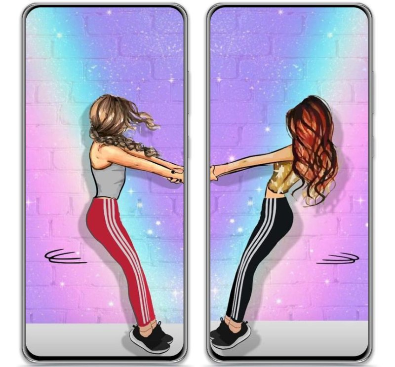 Парные обои для лучших подруг