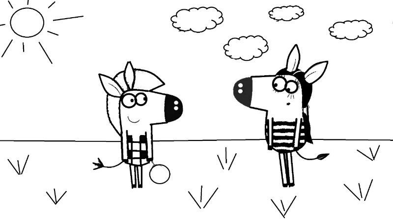 Раскраски Зебра в клеточку из мультика