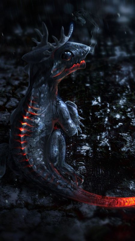 Огненная саламандра арт фэнтези