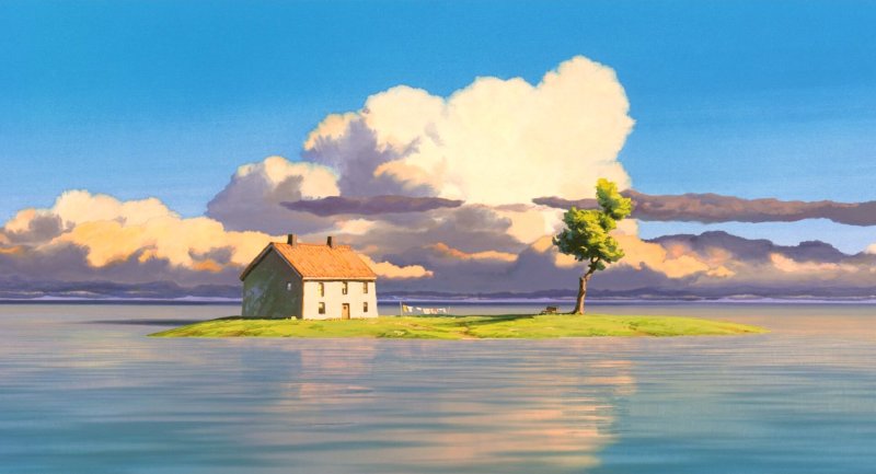 Хаяо Миядзаки пейзажи Унесенные призраками