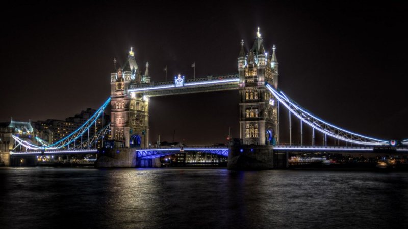 Тауэрский мост ночью 4к