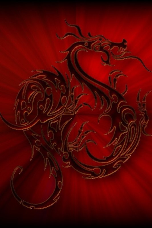 Дракон красно черный
