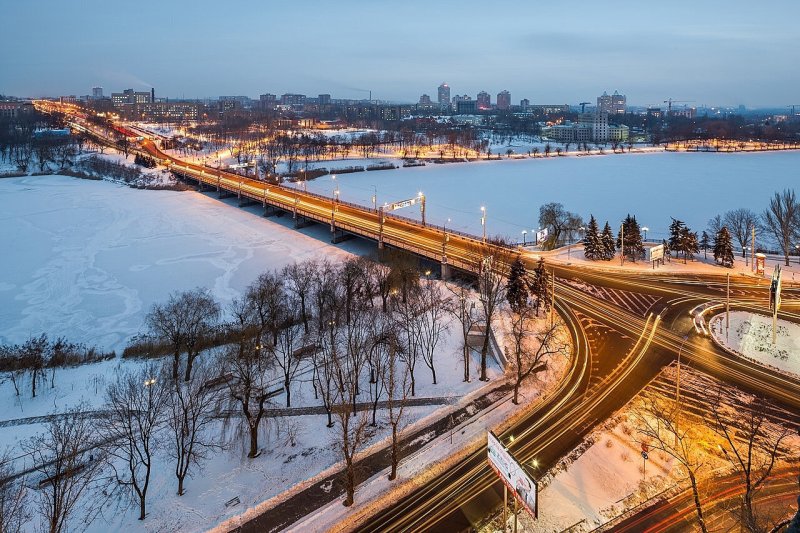 Зимний город панорама