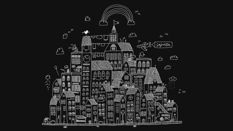 Обои с рисунком города