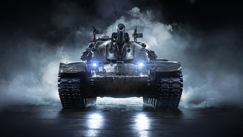 Танк на черном фоне