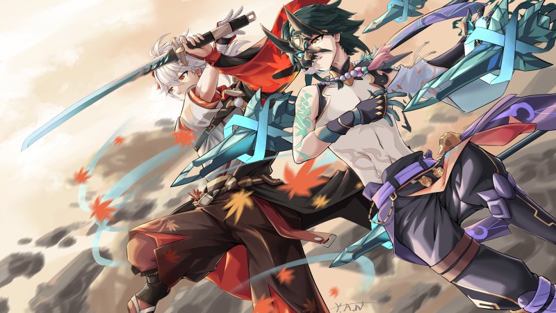 Казуха и Сяо