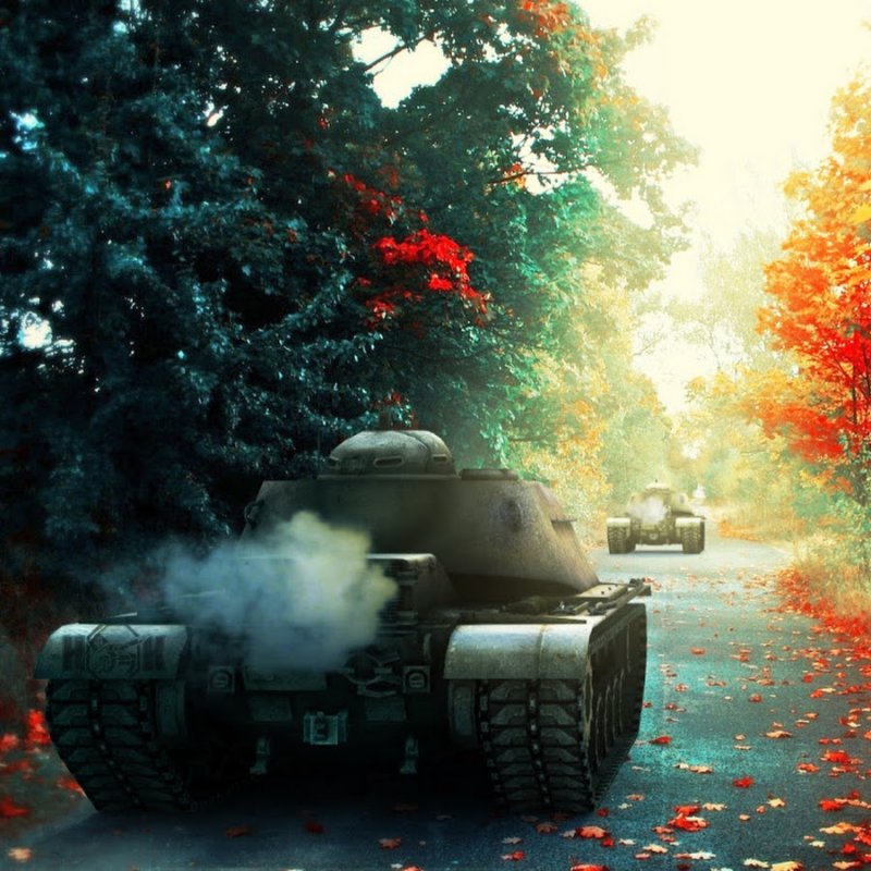 Пейзаж с танком