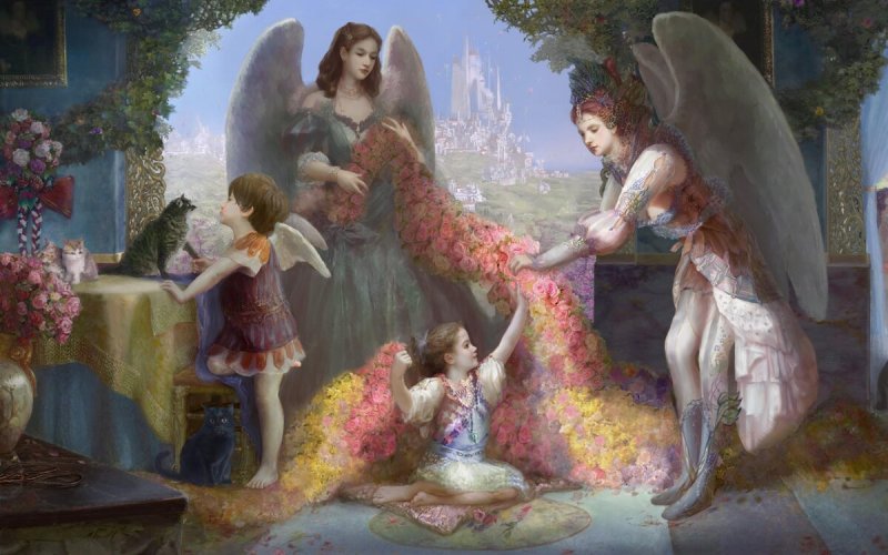 Ангел в цветах