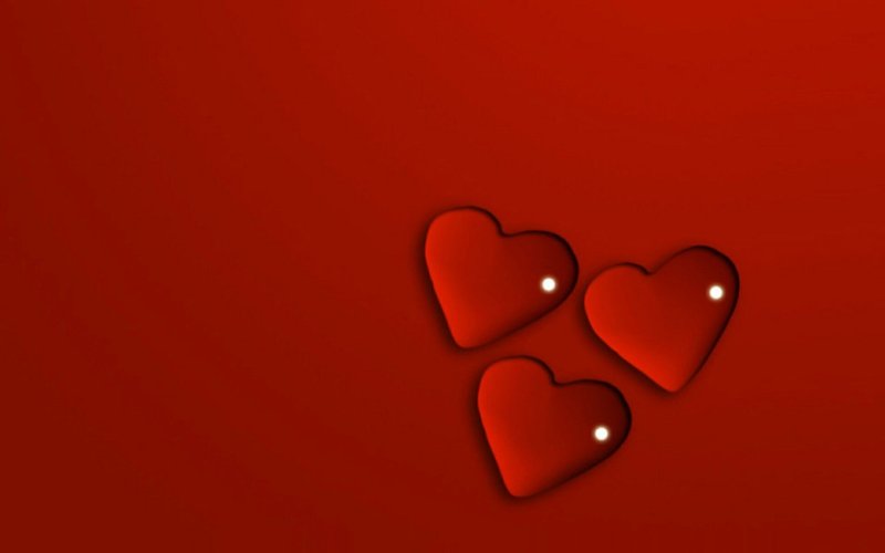 Красный фон с сердечками
