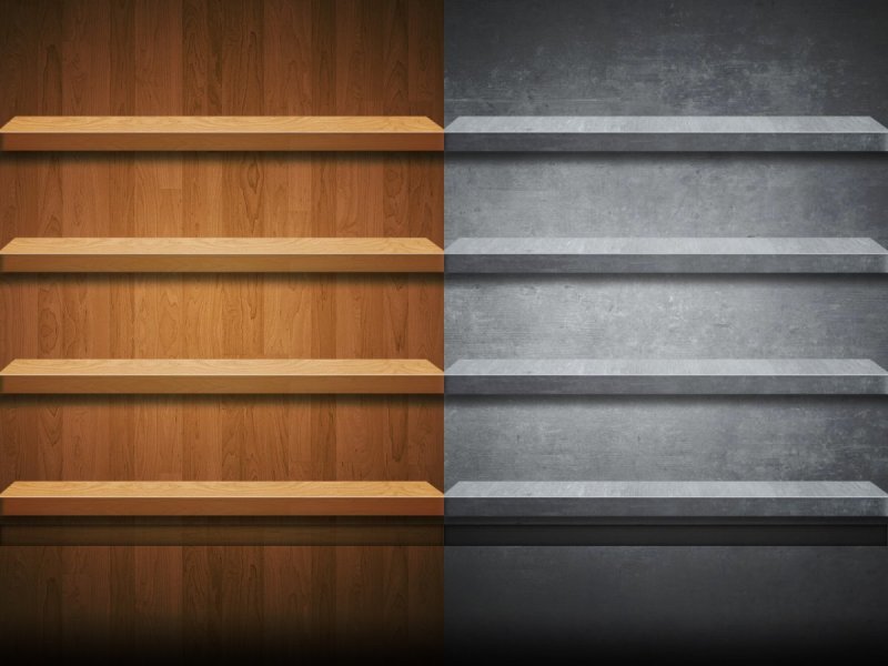 Заставка на рабочий стол с полками