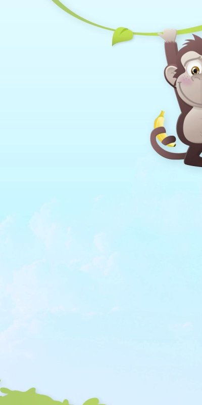 Обезьяна висит на ветке рисунок