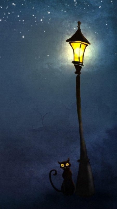 Фонарный столб ночью