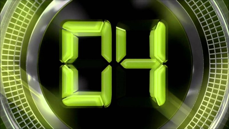 Обратный отсчет на зеленом фоне