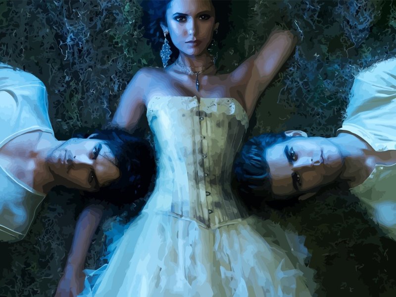 Дневники вампира фотосессии Елена Деймон Стефан