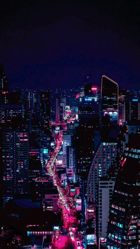 Ночной город вид сверху