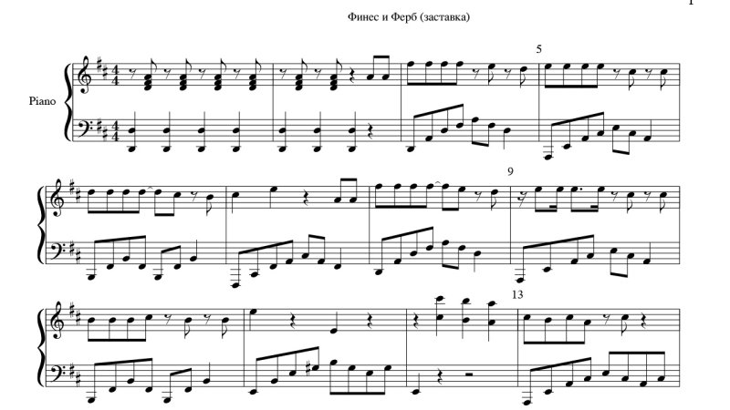 Финес и Ферб табы