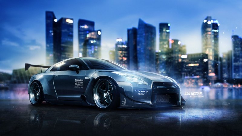 Nissan Skyline GTR r35 киберпанк