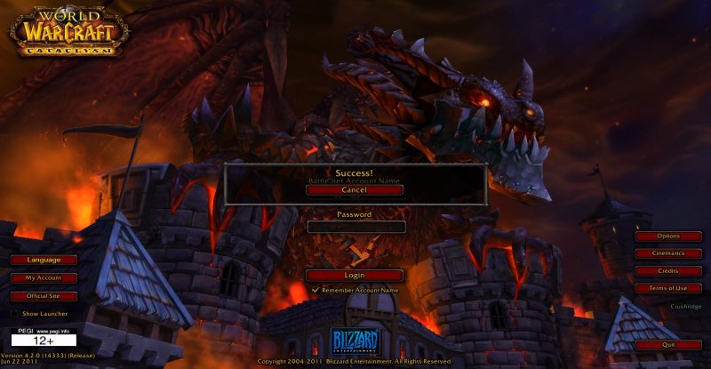 Логин скрины ВОВ Cataclysm