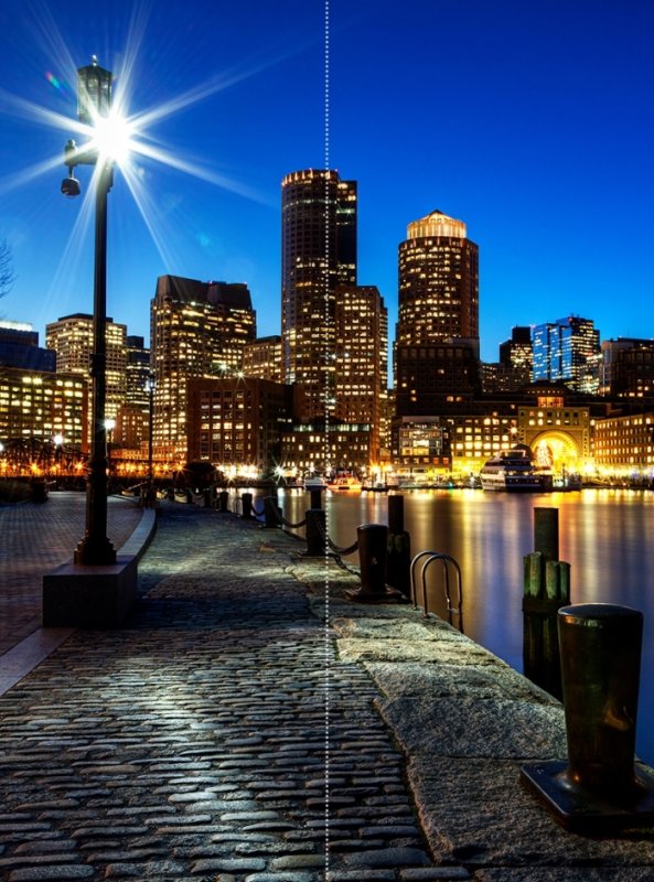 Ночной город черно белый