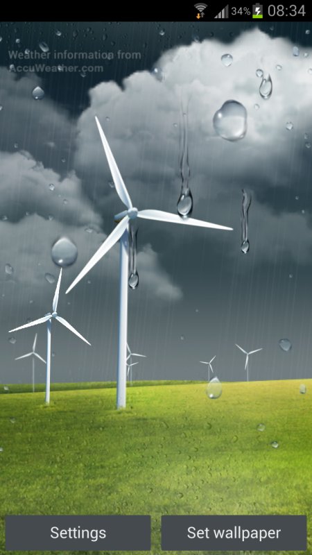 Живые обои ветряки с погодой