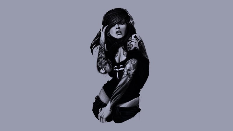 Заставки черно белые девушки