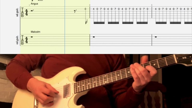 Риф АС ДС на гитаре