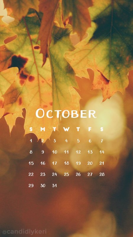 Октябрь календарь заставка на телефон