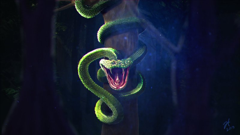 Королевская Кобра зеленая