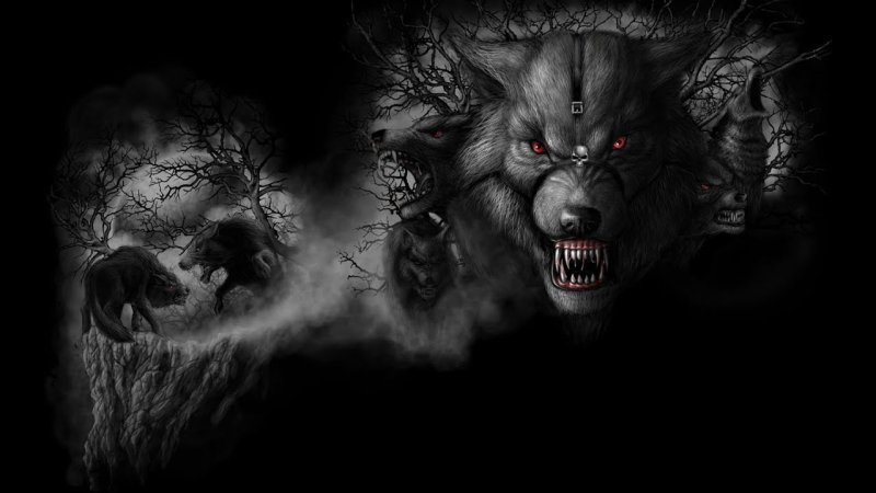 Волк оскал арт