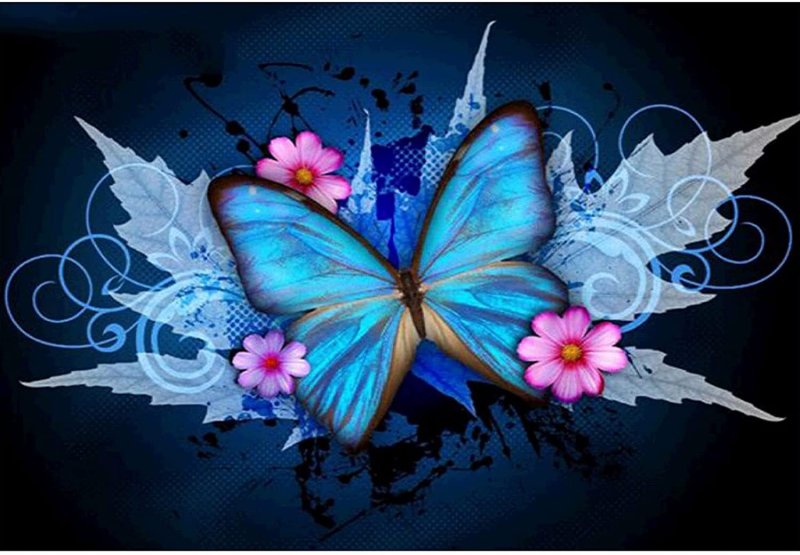 Алмазная мозаика бабочка на цветке фото