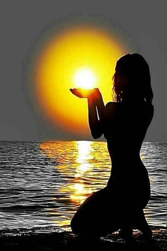 Закат свет девушка