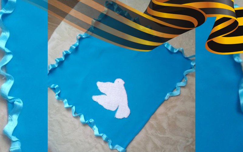 Синий платочек аппликация