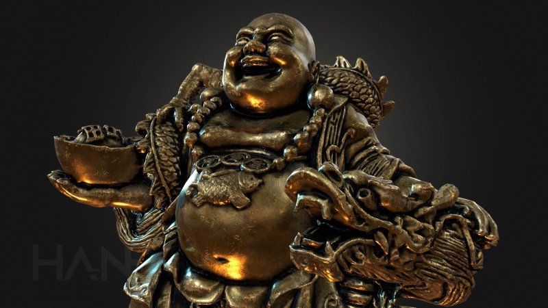 Бог богатства китайский Хотэй рисунок