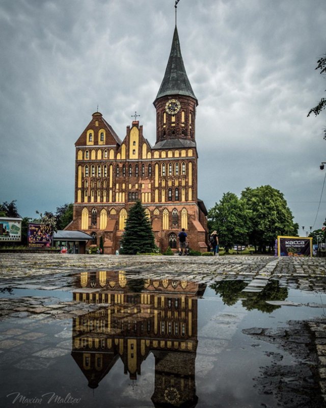 Остров Канта в Калининграде ночью