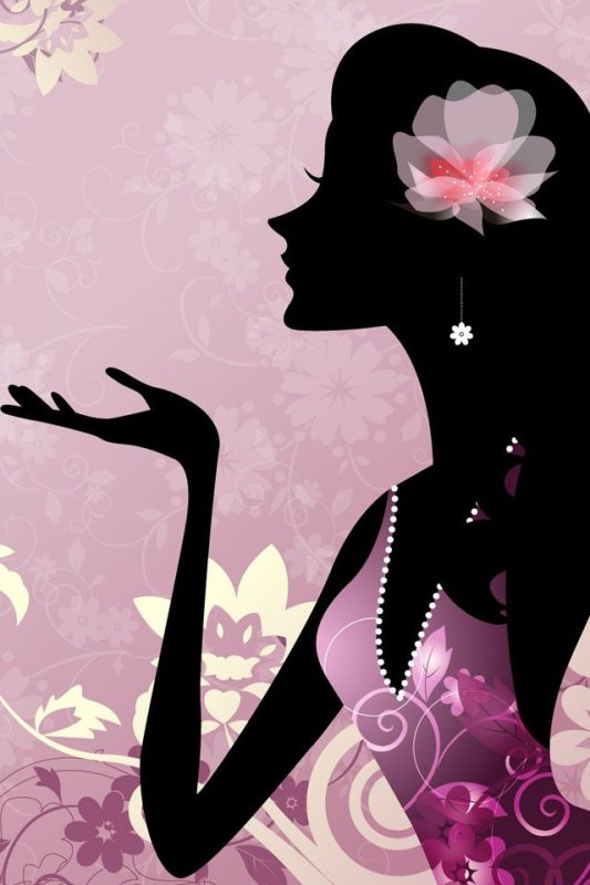 Силуэт девушки в платье