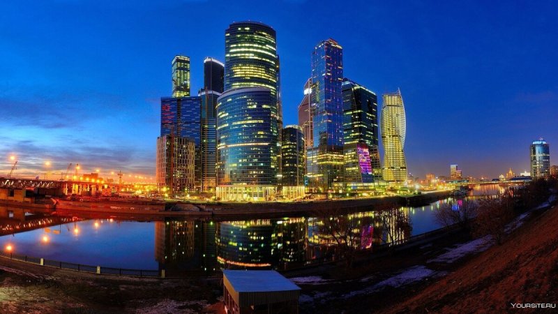Москва Сити ночью 2022