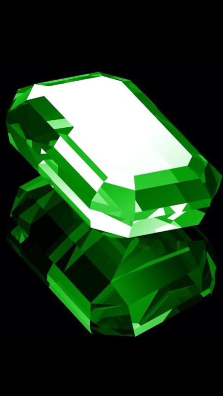 Камень изумруд на черном фоне