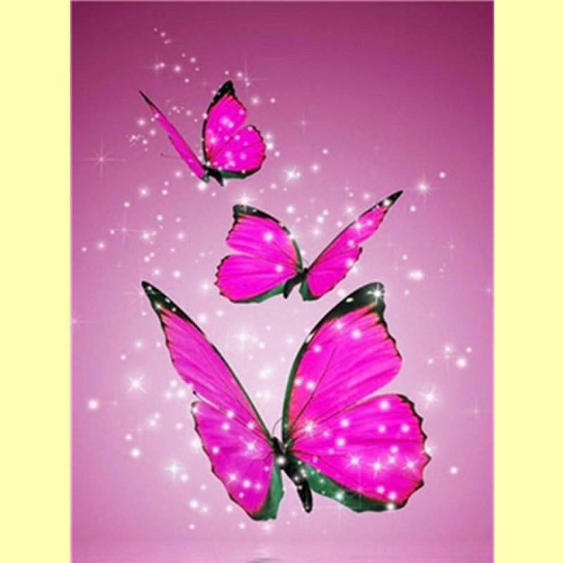 Бабочки розовые блестящие