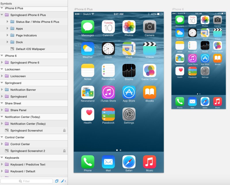 Стандартное меню айфона