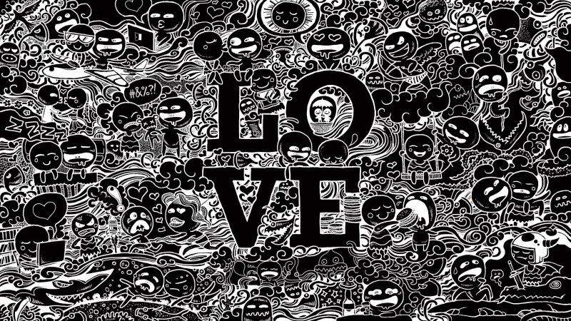 Черно белые обои