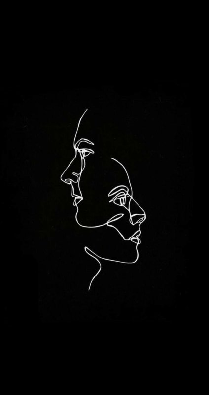 Силуэт на черном фоне