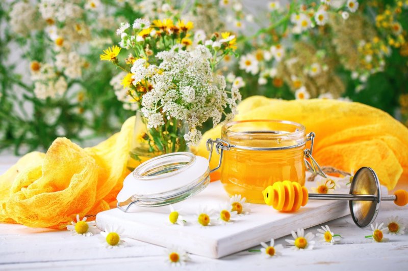 Мед на фоне природы