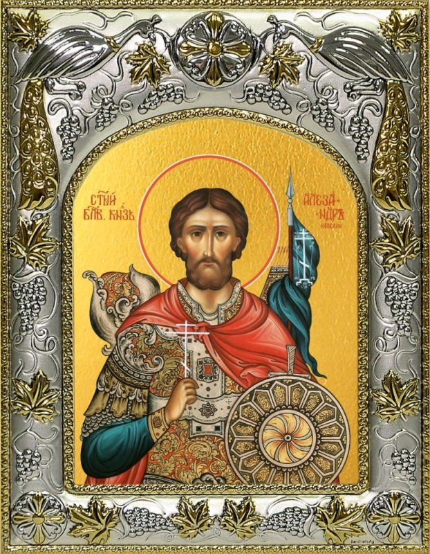 Святой князь Александр Невский икона 19 века