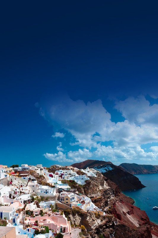 Обои на iphone Греция остров Санторини
