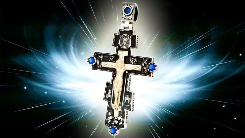 Крест православный Николай Чудотворец серебро