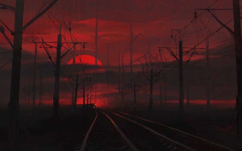 Мрачный Индустриальный пейзаж