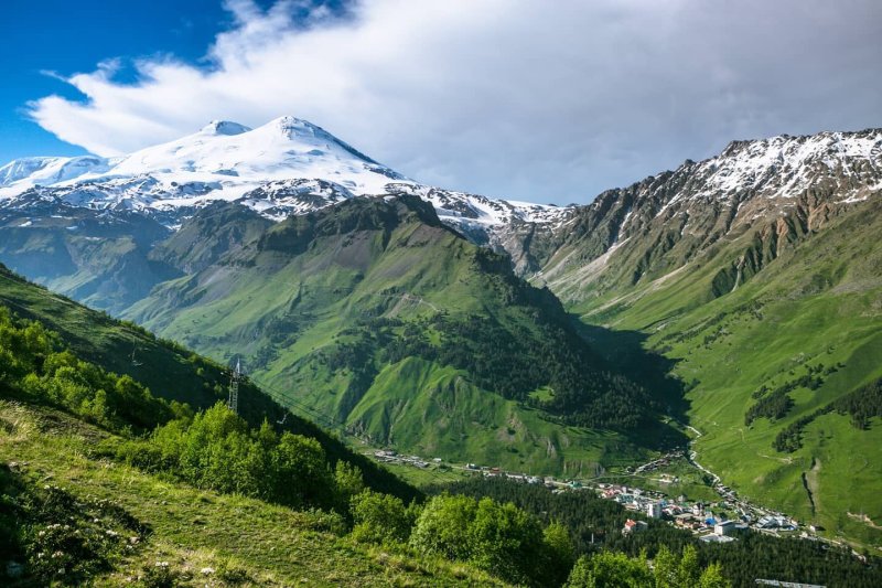 Северо кавказский хребет и Эльбрус